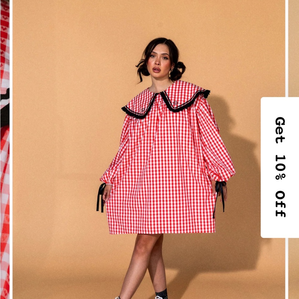 Dressed in lala Magic Maker Mini Dress in Red Gingham